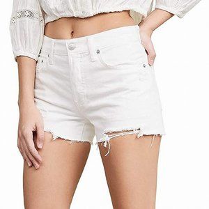 Free People Sofia White Distressed Shorts - 26